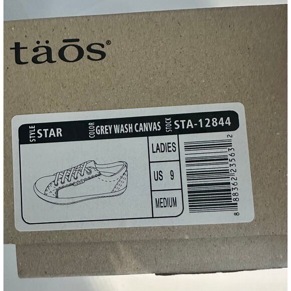 Taos Star Iconic Grey Canvas Shoe - Size 9 - Picture 6 of 7